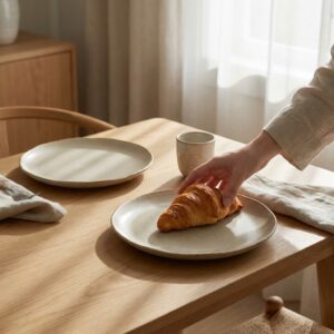 窯元手作り 艶消し マット セラミック ディナープレート 2枚セット 和モダン 侘び寂び 食洗機対応