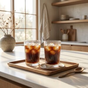 リブ加工 耐熱ガラス マグカップ＆タンブラー ペアセット 波紋 縦縞 カフェ風 ティータイム 上質
