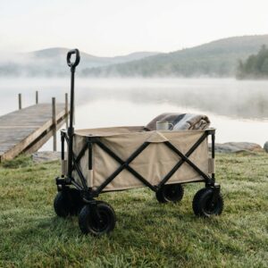 大容量 キャリーワゴン アウトドアワゴン 折りたたみ 極太タイヤ マットカラー 耐荷重100kg キャンプ BBQ